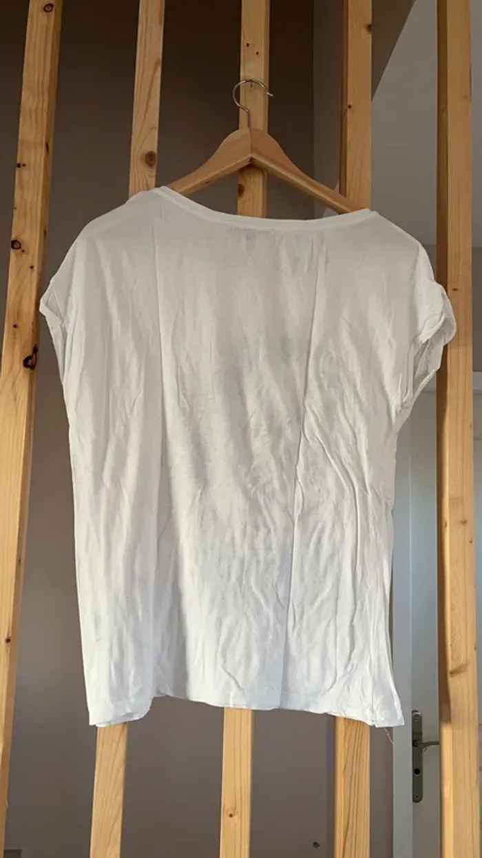 T-shirt Bershka (blanc), L / 40 / 12 - photo numéro 3