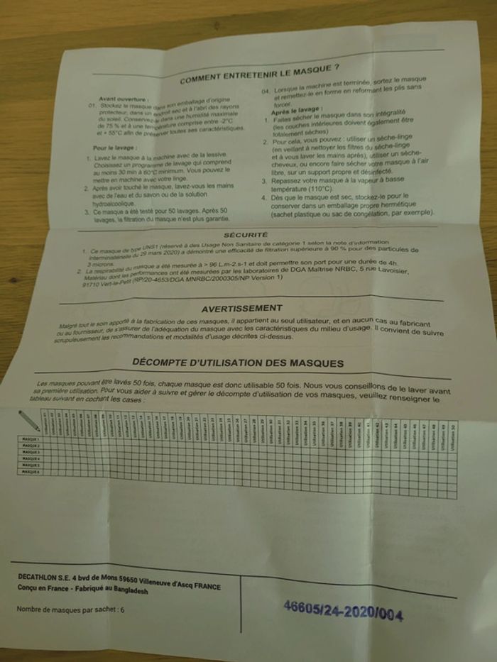 Lot de 6 masques en tissu - photo numéro 5