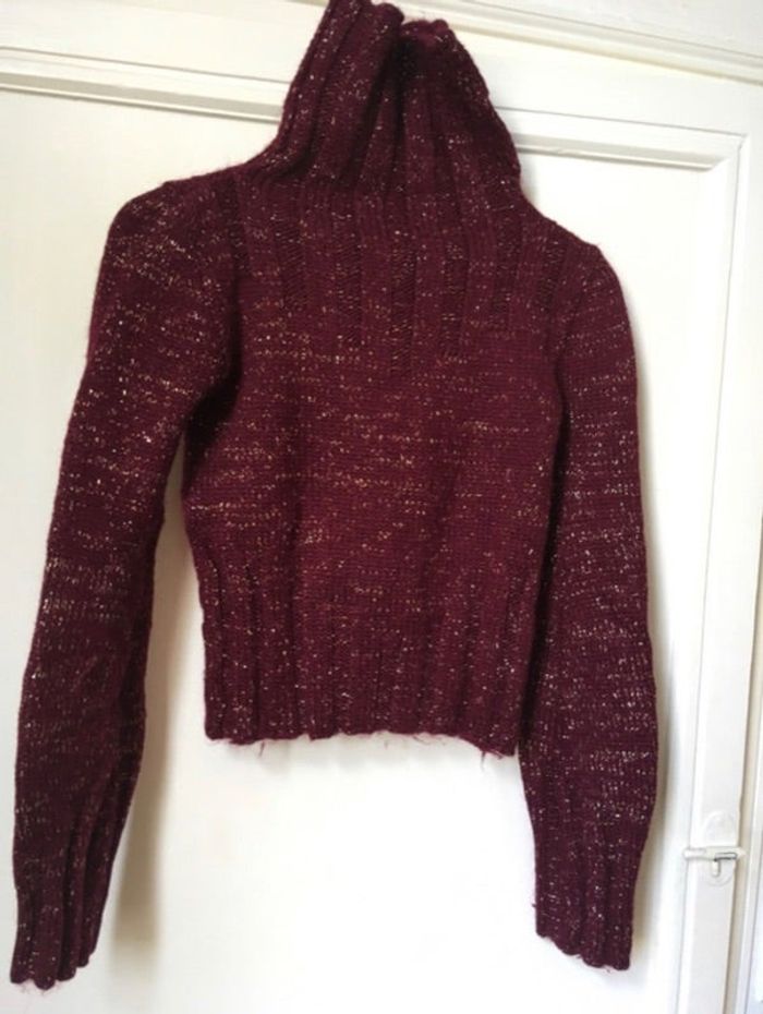 Pull col roulé à paillettes