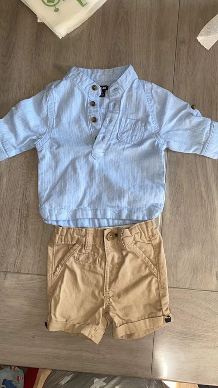 Ensemble short et chemise fine