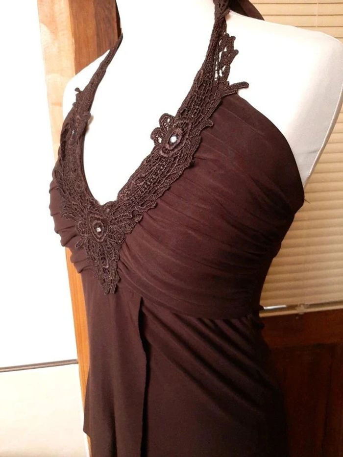 Ensemble pantalon et haut dos nu marron Taille 38 - photo numéro 2