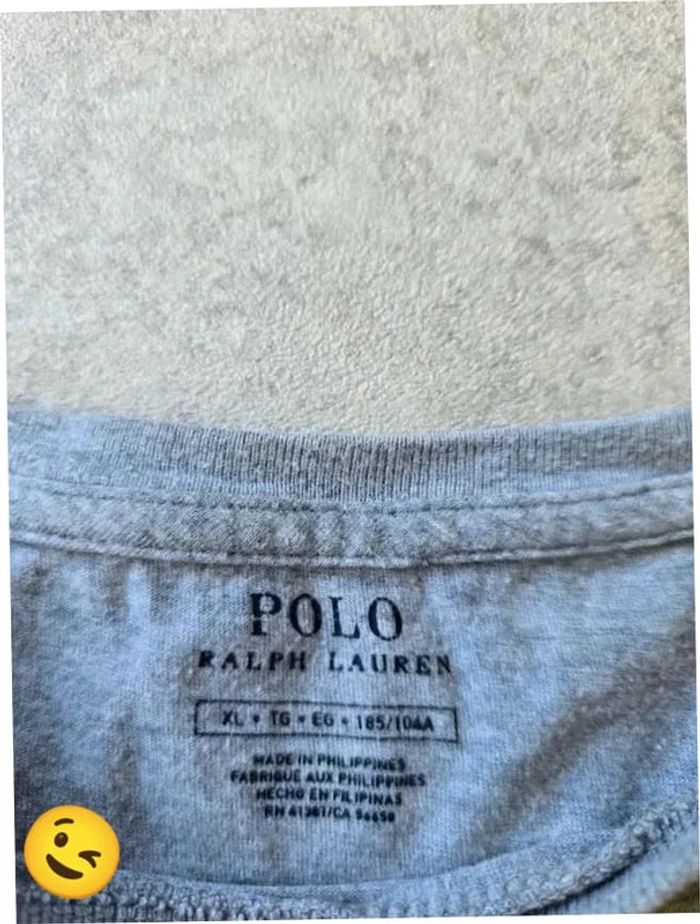 T-shirt Ralph Lauren XL coupe col rond gris Homme Men tee132 - photo numéro 2