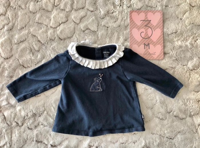 Tee shirt obaïbi bébé fille 3 mois