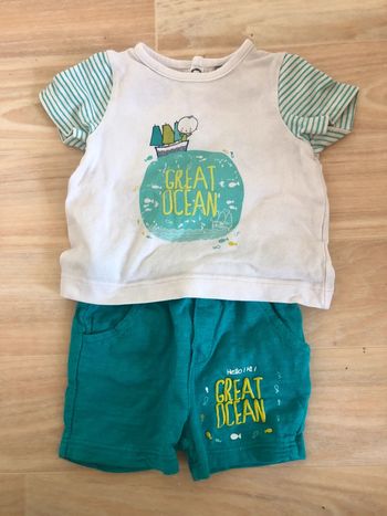 Ensemble T-shirt & short 1 mois