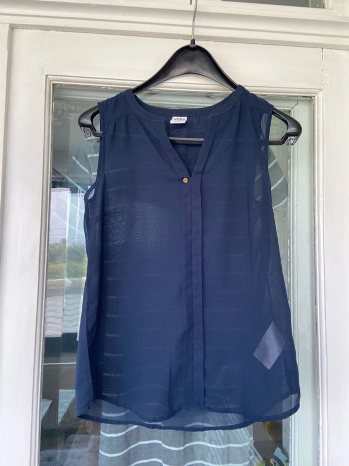 Blouse marine transparente