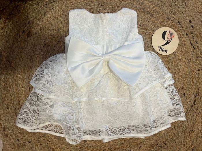Robe cérémonie blanche dentelle - 9/12 mois - photo numéro 4