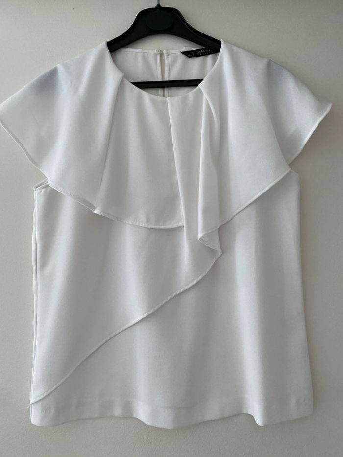 Blouse volants blanc Zara 38 🤍 - photo numéro 2
