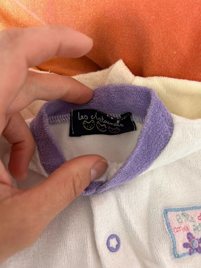 Lot de 2pyjamas velour taille 00 mois - photo numéro 4