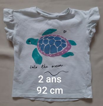 tee-shirt manches courtes fille - tortue - Zara - 2 ans - 92 cm