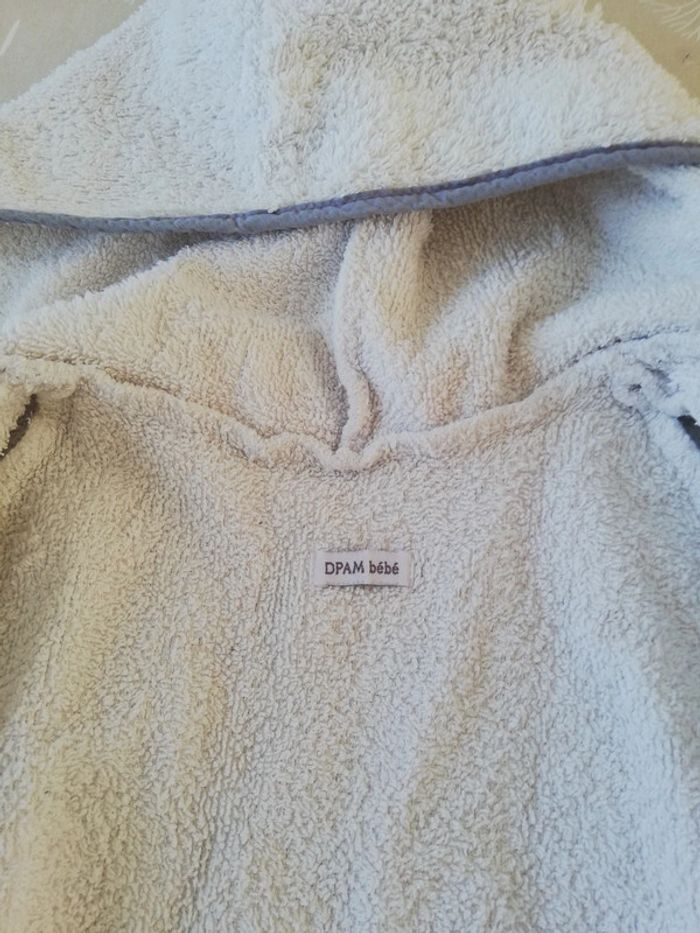 Peignoir de bain avec capuche blanc dpam 3/4 ans - photo numéro 2