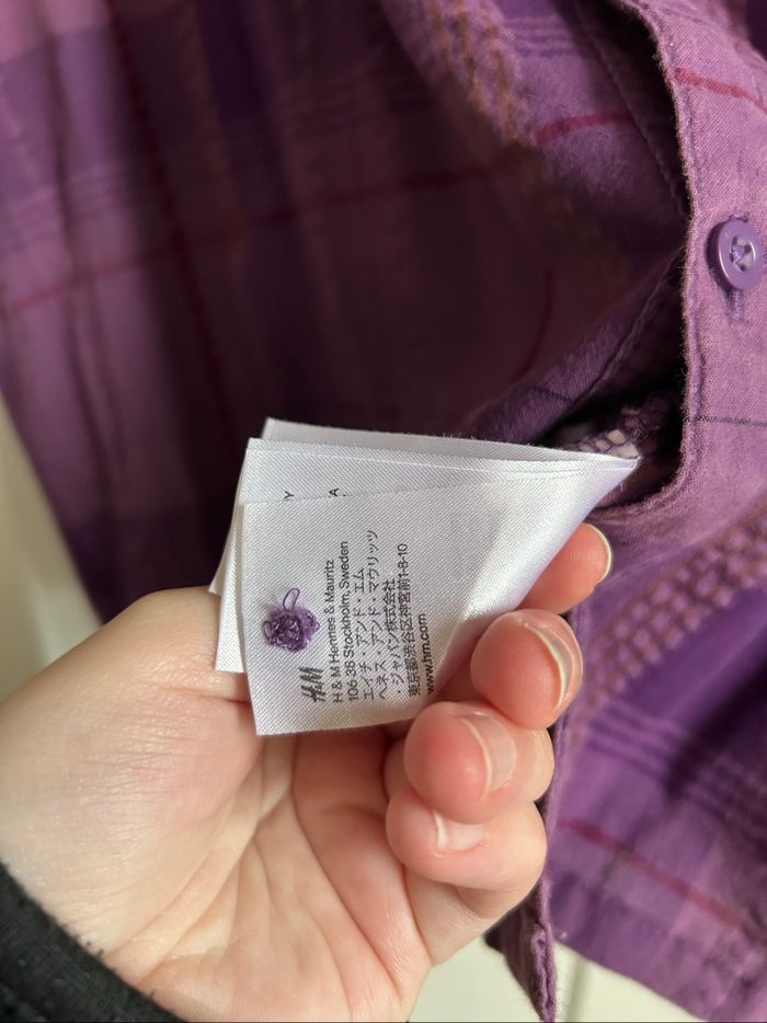Chemise violette à carreaux Homme H&M Taille XL - photo numéro 7