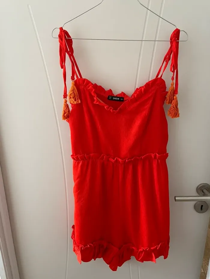 Combinaison short rouge