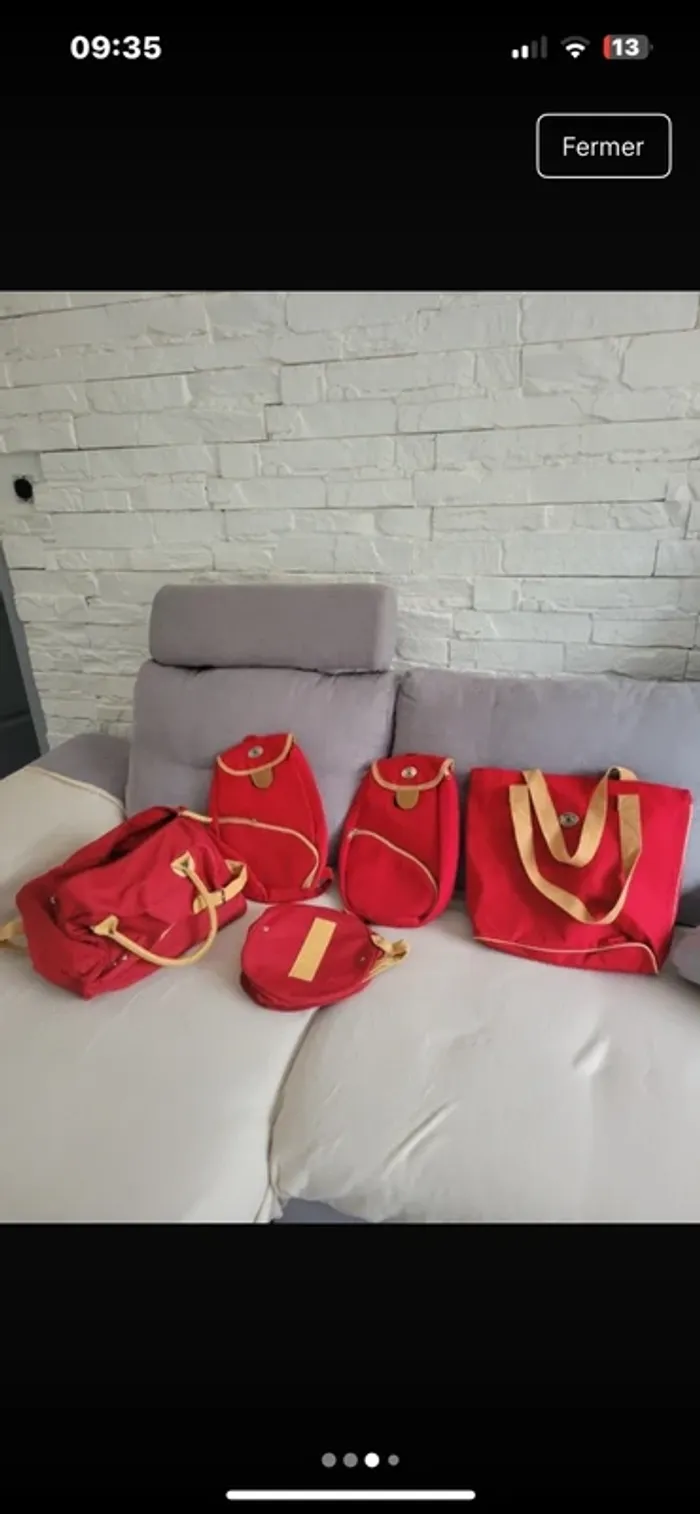 Ensemble de petits sacs rouge neuf - photo numéro 2