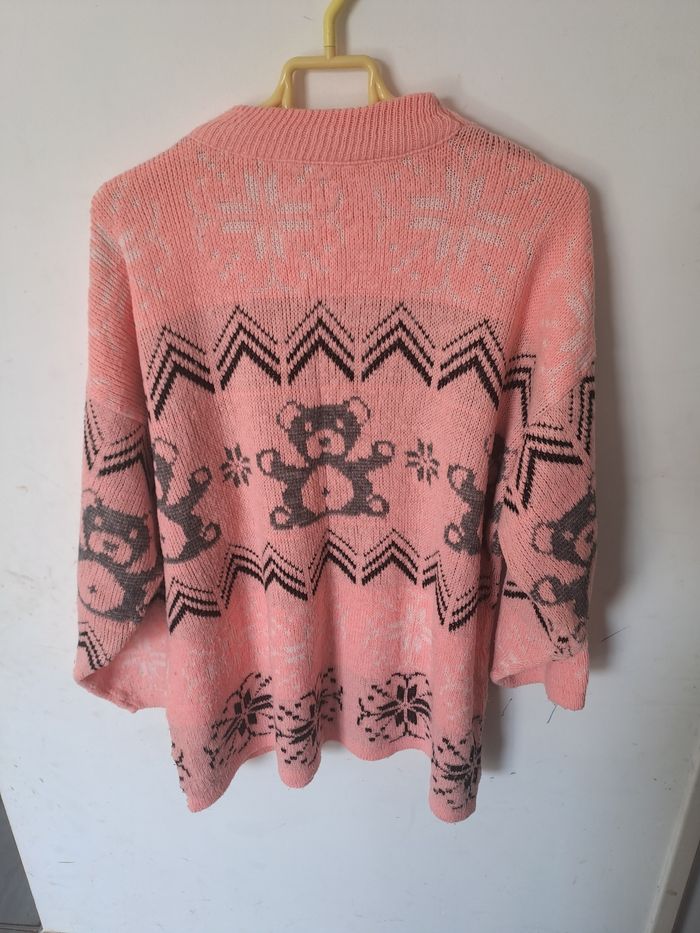 Pull moche de Noël vintage nounours rose Taille Unique - photo numéro 9