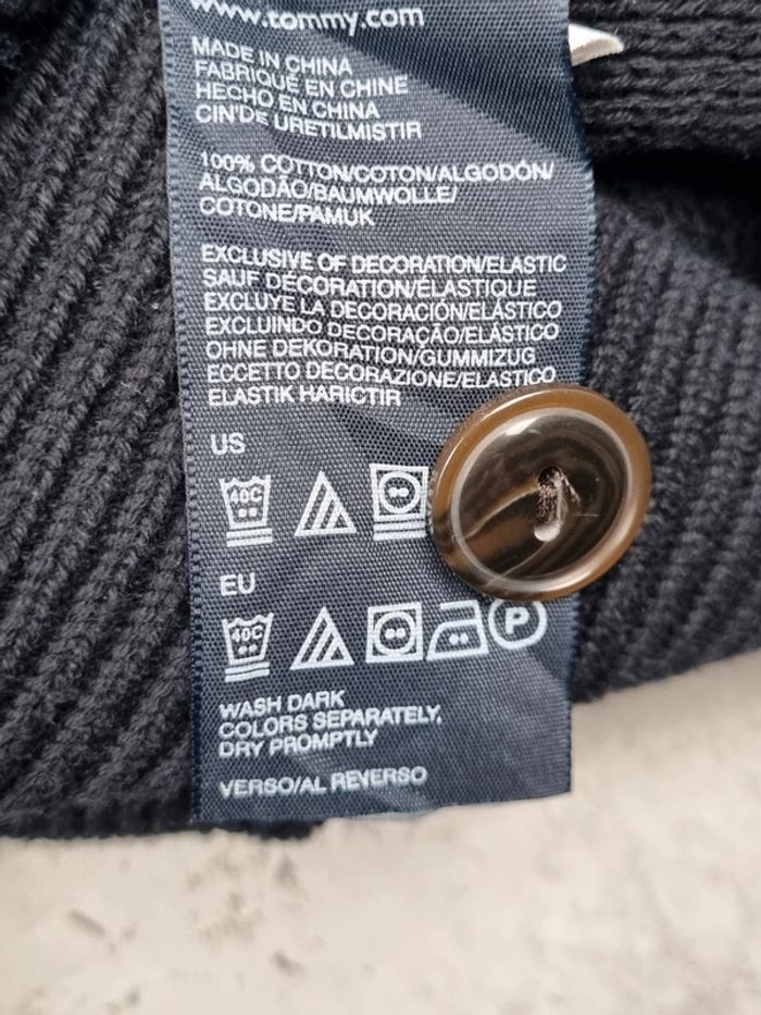 Pull col châle Tommy Hilfiger – Noir – Taille L Hommes (mesures en photos) - photo numéro 7