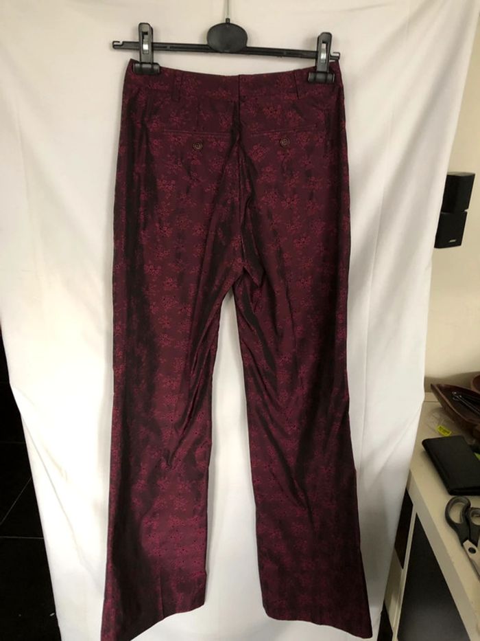 Pantalon violet en satin taille 34 comme neuf - photo numéro 5