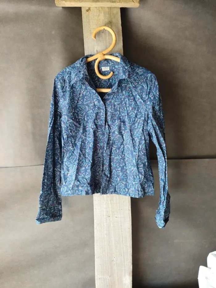 Chemise "Esprit" T42 marine et motifs