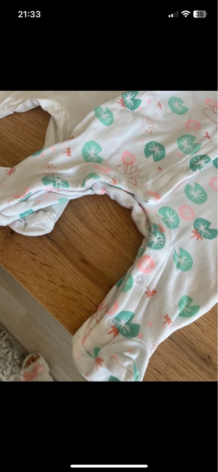 Lot de 2 pyjama en coton blanc orchestra bb 1 mois - photo numéro 3