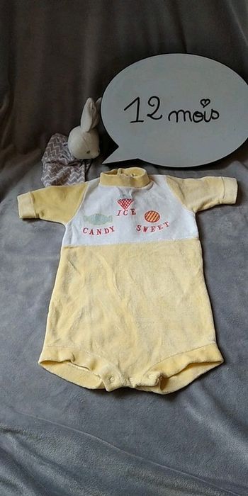 Combinaison velours / Pyjama été Mixte 12 mois "Candy Ice Sweet"