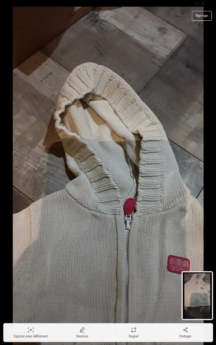 Gilet zippé avec capuche blanc - photo numéro 4