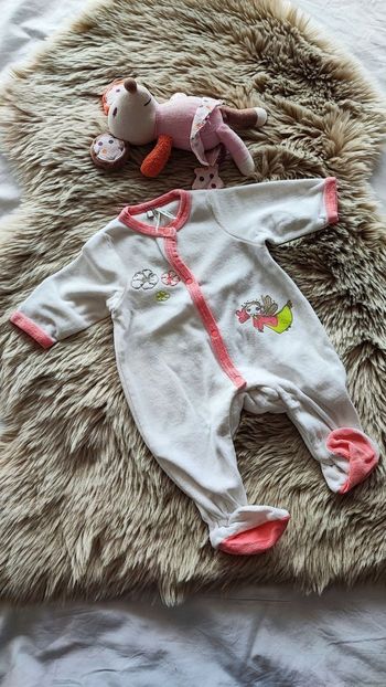 Pyjama chaud blanc rose orchestra 1 mois