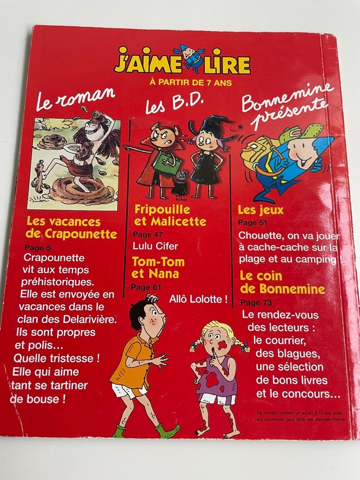 J’aime Lire - les vacances de crapounnette - n•295 août 2001 - photo numéro 2