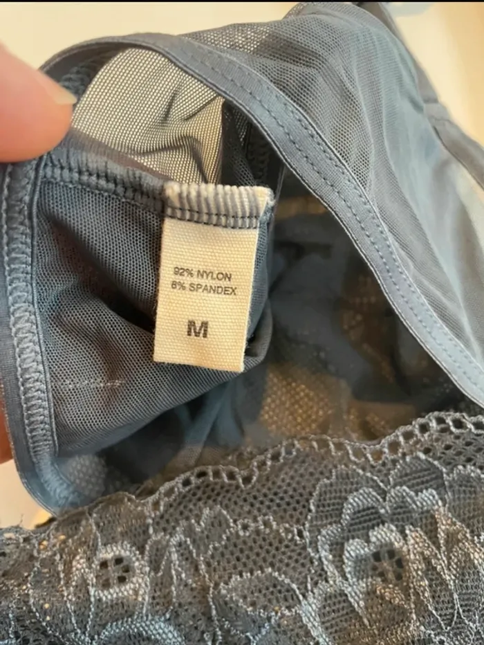 Brassière dentelle gris anthracite taille M - photo numéro 4