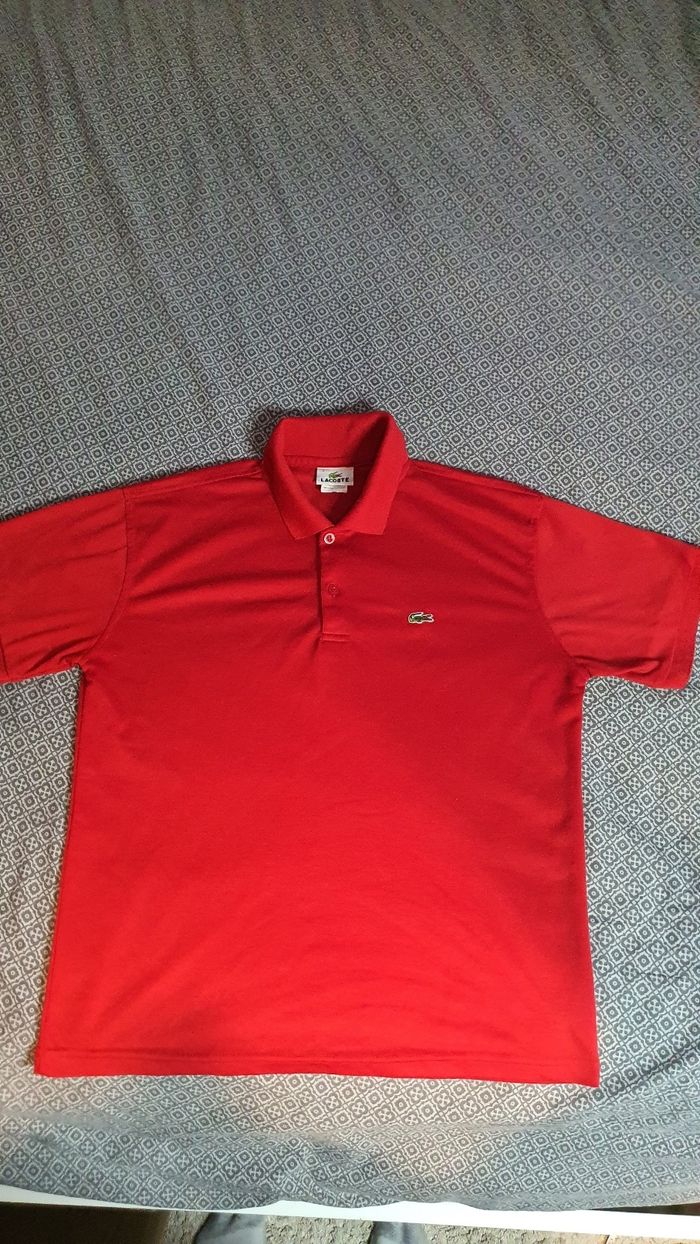 Polo/Tee-shirt rouge - Lacoste - photo numéro 3