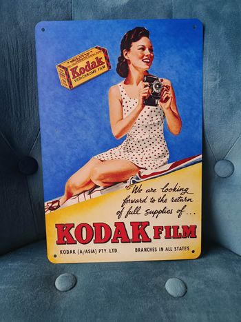 Plaque métal publicité Kodak pellicules argentique neuve 20x30cm
