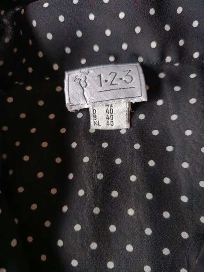 Chemise 123 t.42 noir pois blanc - photo numéro 6