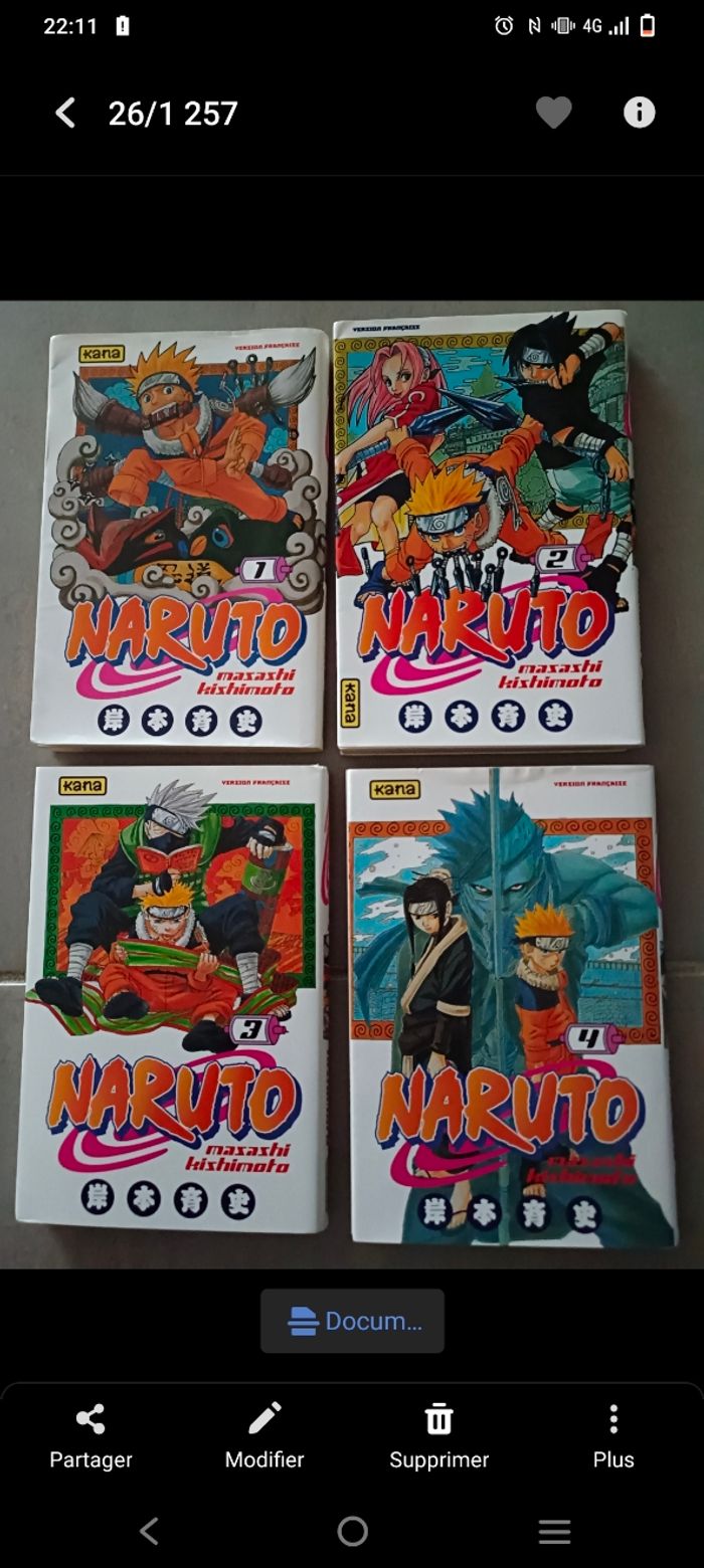 Lot de 4 livres Naruto