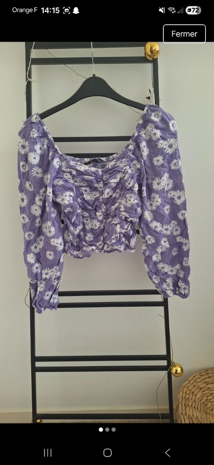 Top fleurie crop top