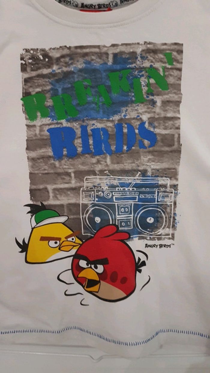 T shirt blanc Angry Birds 10 ans - photo numéro 2