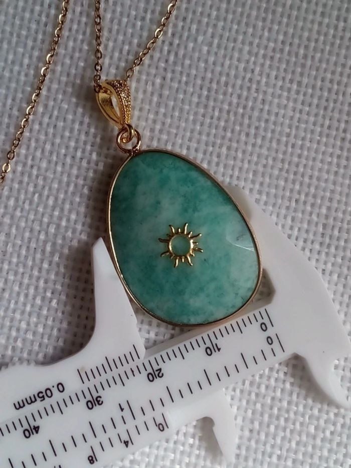 Collier pierre d'amazonite réversible naturelle - photo numéro 5