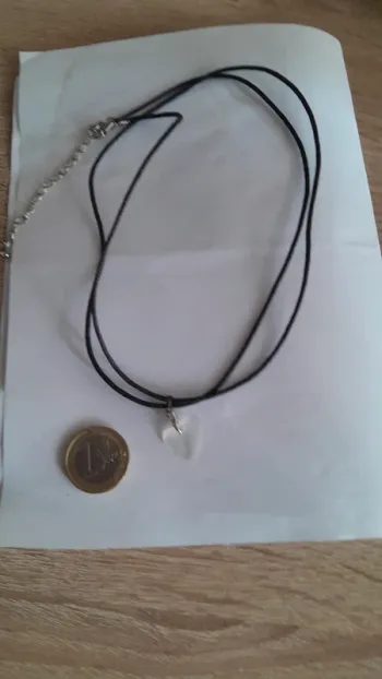 Ravissant collier cœur style verre poli