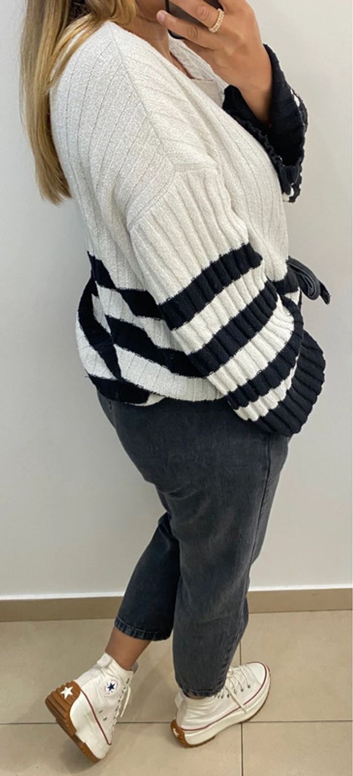 Superbe Pull Ample Bicolore Taille M Et Plus - photo numéro 8