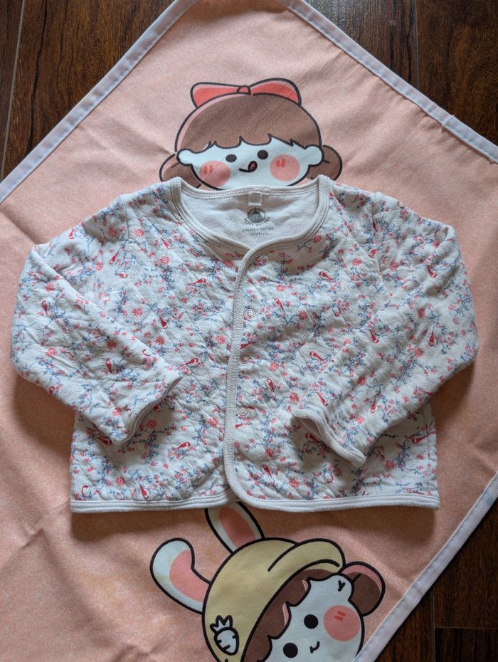 Gilet molletonné bébé fille 18 mois petit bateau motif oiseau rouge