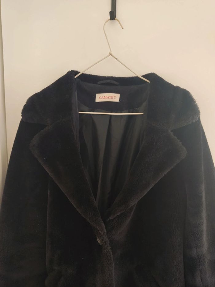 Manteau/ veste noir fausse fourrure camaïeu taille 42 - photo numéro 3