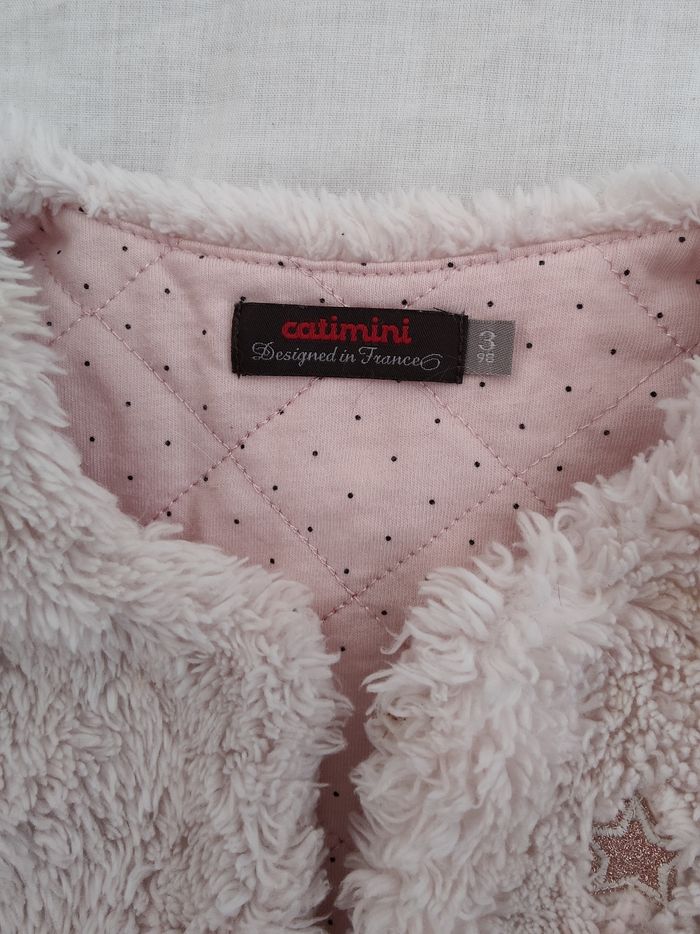 Gilet en fourrure rose clair Catimini 3 ans 98cm - photo numéro 3