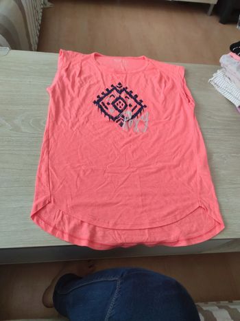 Tee shirt orange corail rose Roxy ethnique