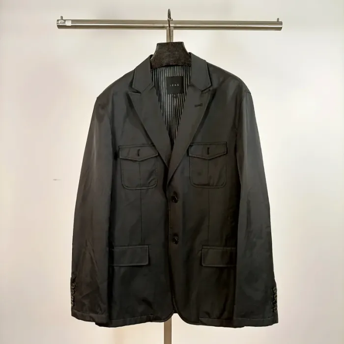 Veste de costume noir Izac- Taille L Coton et polyamide A485