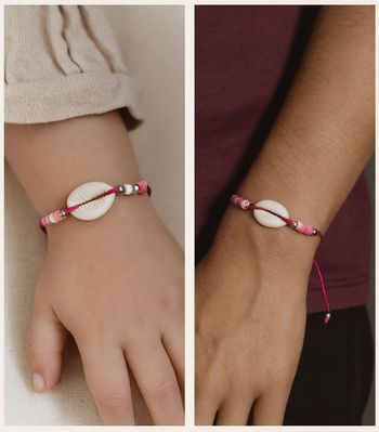 Bracelet coquillage rose