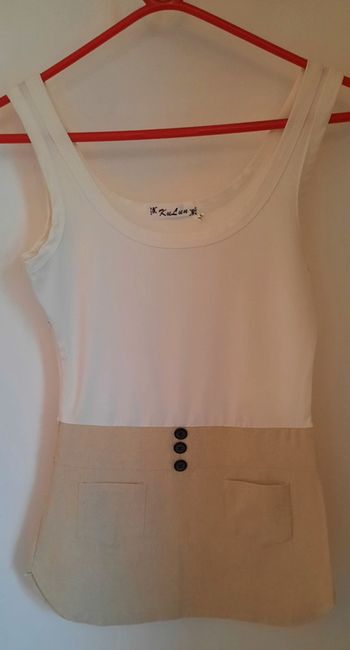 Robe d'été blanche et beige