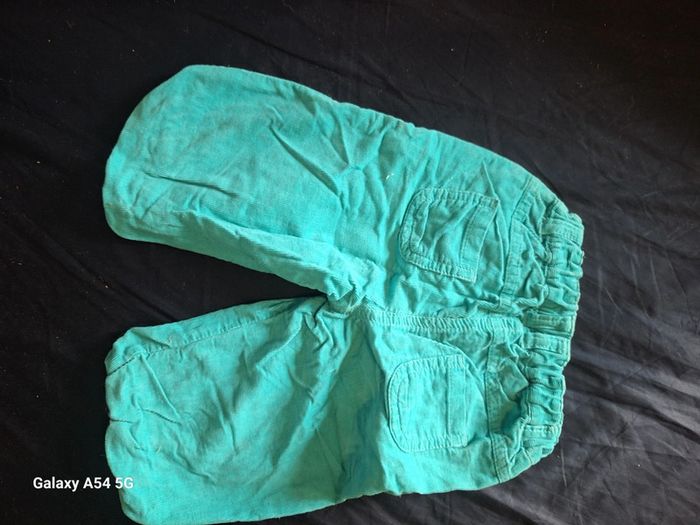 Pantalon hiver ample bleu turquoise 9mois - photo numéro 2