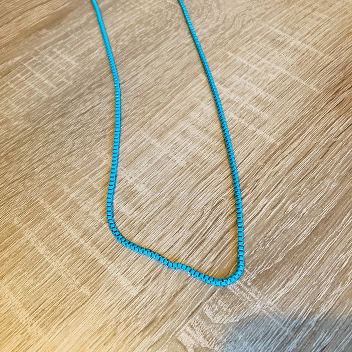 Collier chaine vintage | bleu 🌿 - photo numéro 2