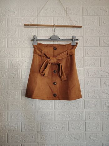 Jupe camel taille haute