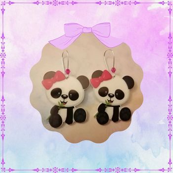 Boucle d'oreille panda
