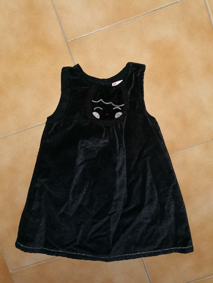 Robe velours noire et argent 12mois