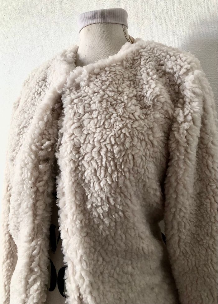 Manteau en fausse fourrure 🧥 • Crème/blanc • Taille XL • Neuf avec étiquette - photo numéro 2