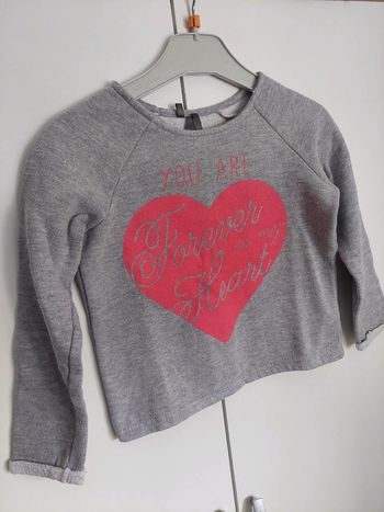Pull gris & rose
